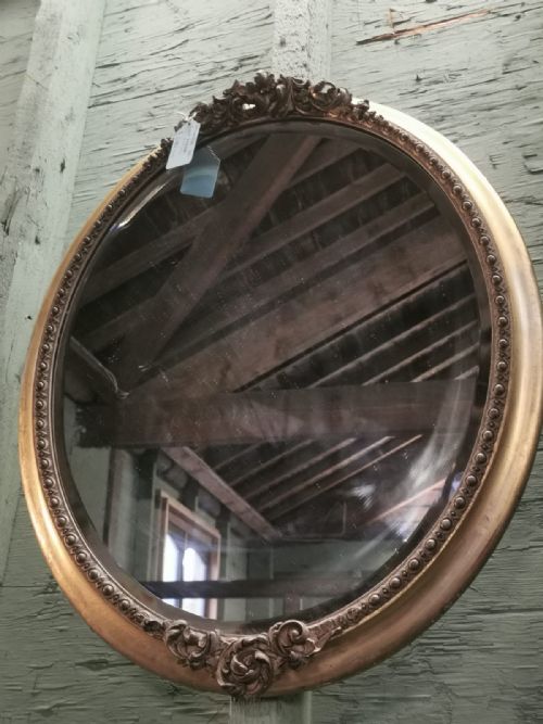 antique oval gilt mirror - CATEGORY: ANTIQUE MIRRORS - DATED VICTORIAN