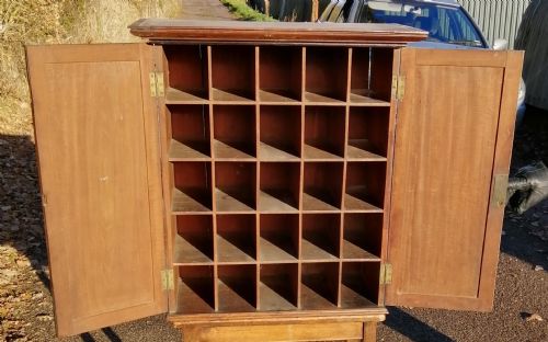 regency mahogany pigeonhole estate cabinet - CATEGORY: ANTIQUE CUPBOARDS - DATED REGENCY
