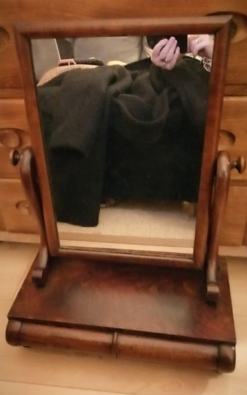 VICTORIAN SWING MIRROR IN MAHOGANY - ADDITIONAL PHOTO 4