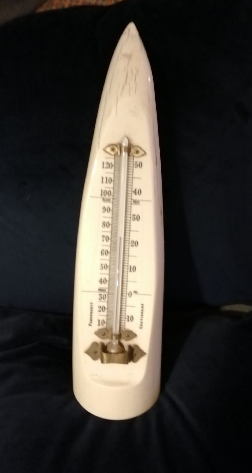 antique walrus desk thermometer - CATEGORY: ANTIQUE MISCELLANEOUS - DATED 1900
