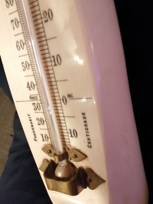 ANTIQUE WALRUS DESK THERMOMETER - ADDITIONAL PHOTO 1