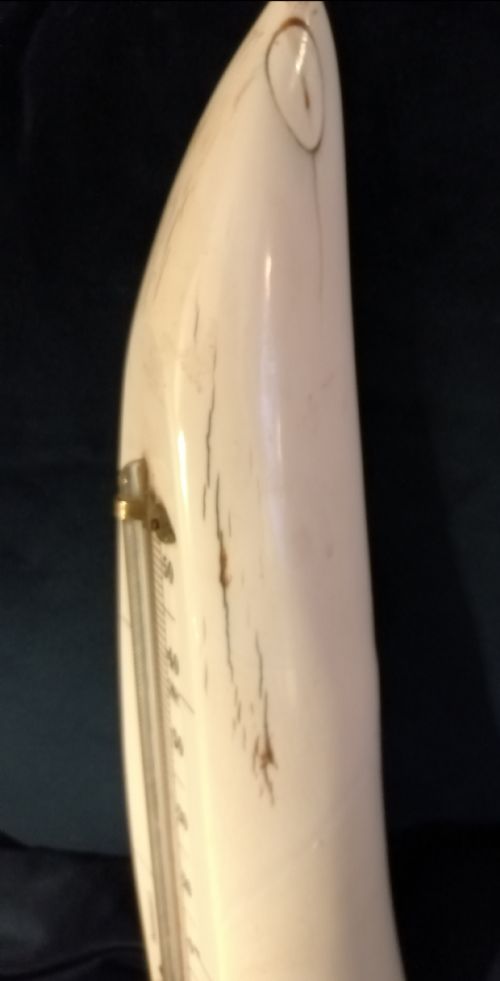 ANTIQUE WALRUS DESK THERMOMETER - ADDITIONAL PHOTO 2