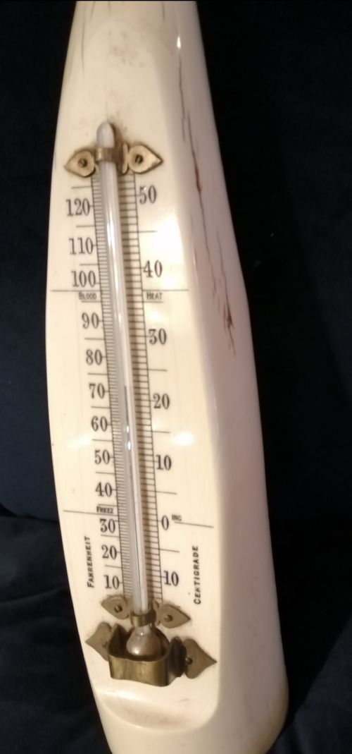 ANTIQUE WALRUS DESK THERMOMETER - ADDITIONAL PHOTO 5