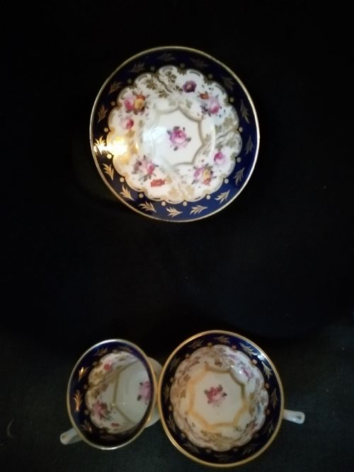 ANTIQUE CABINET SET 2 CUPS 1 SAUCER - ADDITIONAL PHOTO 10
