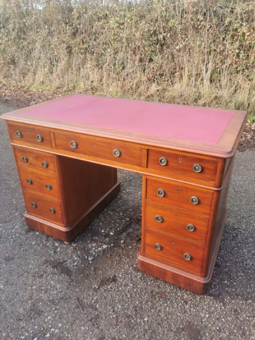 victorian solid mahogany 3 part desk - CATEGORY: ANTIQUE DESKS - DATED 1860