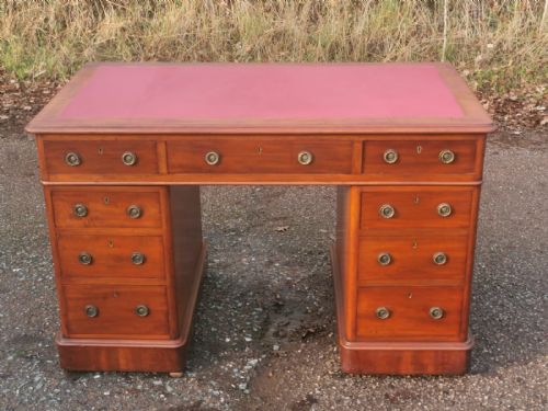 VICTORIAN SOLID MAHOGANY 3 PART DESK - ADDITIONAL PHOTO 2