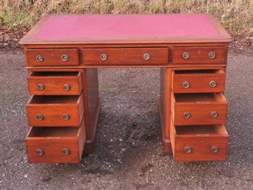 VICTORIAN SOLID MAHOGANY 3 PART DESK - ADDITIONAL PHOTO 4