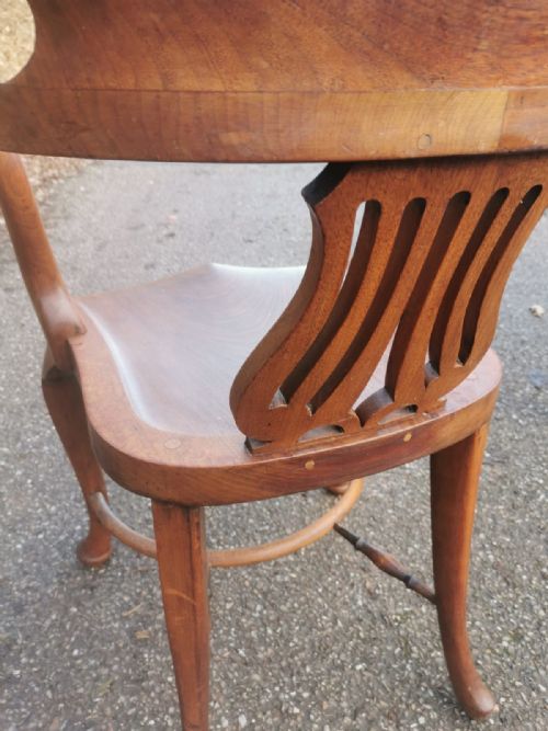ATTRACTIVE VICTORIAN WALNUT OFFICEDESK CHAIR - ADDITIONAL PHOTO 4