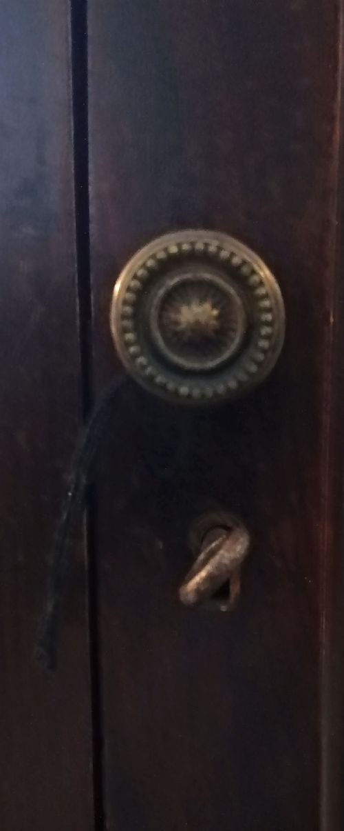 ANTIQUE WALL CABINET WITH MIRROR DOOR - ADDITIONAL PHOTO 2