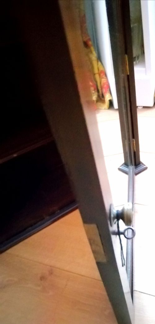 ANTIQUE WALL CABINET WITH MIRROR DOOR - ADDITIONAL PHOTO 6