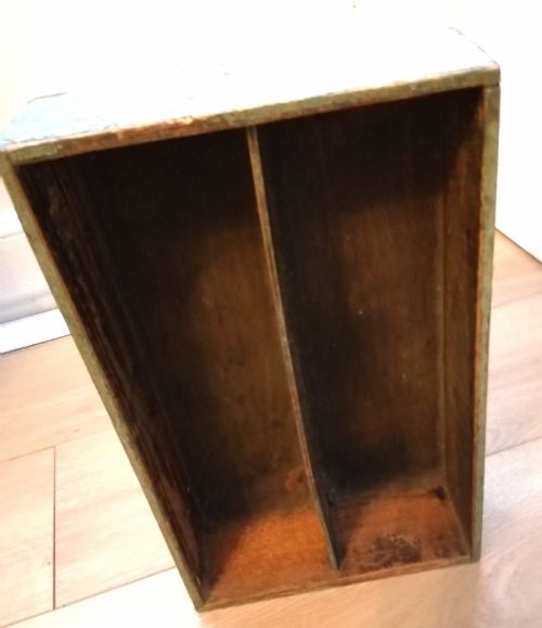 ANTIQUE ORIGINAL GREEN PAINTED CUTLERY TRAY - ADDITIONAL PHOTO 3