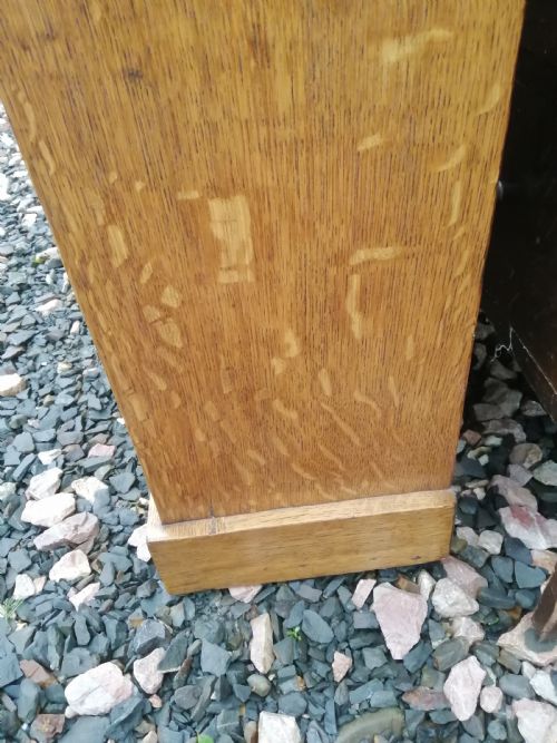 VICTORIAN GOLDEN OAK OPEN BOOKCASE - ADDITIONAL PHOTO 4