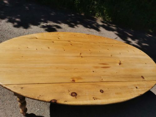 LARGE ANTIQUE PINE DINING TABLE WITH DROP LEAFS - ADDITIONAL PHOTO 5