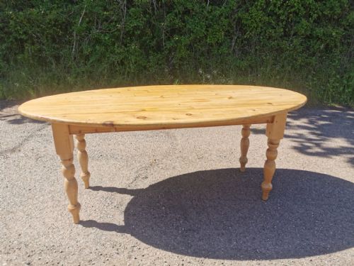 LARGE ANTIQUE PINE DINING TABLE WITH DROP LEAFS - ADDITIONAL PHOTO 6