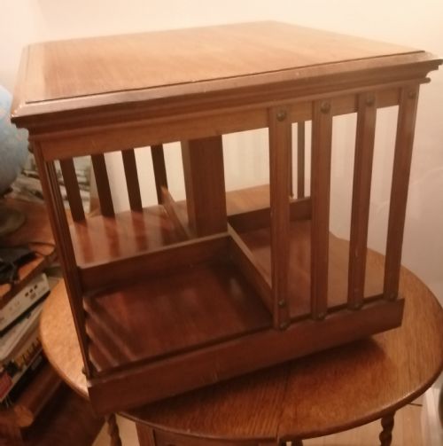 AN EDWARDIAN TABLE TOP MAHOGANY REVOLVING BOOKCASE - ADDITIONAL PHOTO 7