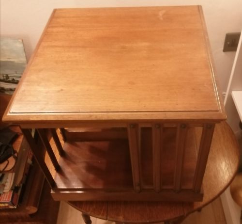 AN EDWARDIAN TABLE TOP MAHOGANY REVOLVING BOOKCASE - ADDITIONAL PHOTO 8
