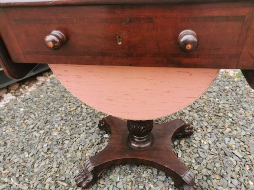 WILLIAM IV MAHOGANY AND ROSEWOOD CROSSBANDED WORK TABLE - ADDITIONAL PHOTO 6