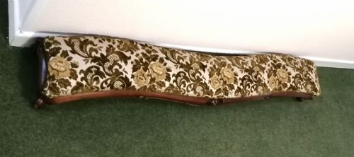 victorian walnutlong fireplace fender stool - CATEGORY: ANTIQUE STOOLS - DATED VICTORIAN