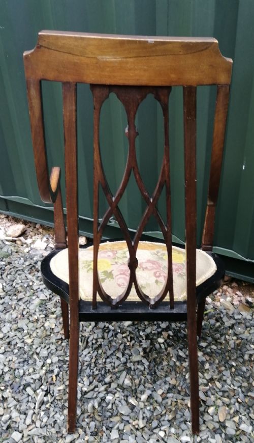 A JAS SHOLBREAD INLAID ESTHETIC MOVEMENT ARMCHAIR - ADDITIONAL PHOTO 6