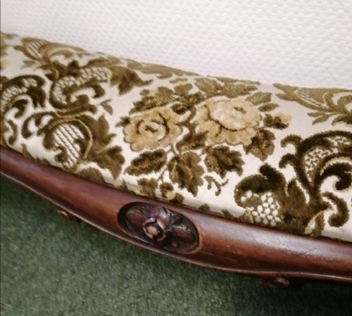 VICTORIAN WALNUTLONG FIREPLACE FENDER STOOL - ADDITIONAL PHOTO 1