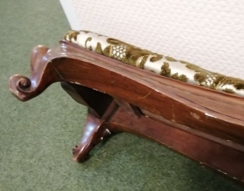 VICTORIAN WALNUTLONG FIREPLACE FENDER STOOL - ADDITIONAL PHOTO 2