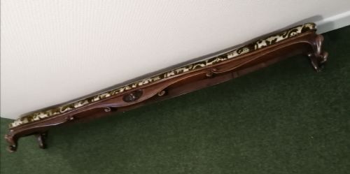 VICTORIAN WALNUTLONG FIREPLACE FENDER STOOL - ADDITIONAL PHOTO 4