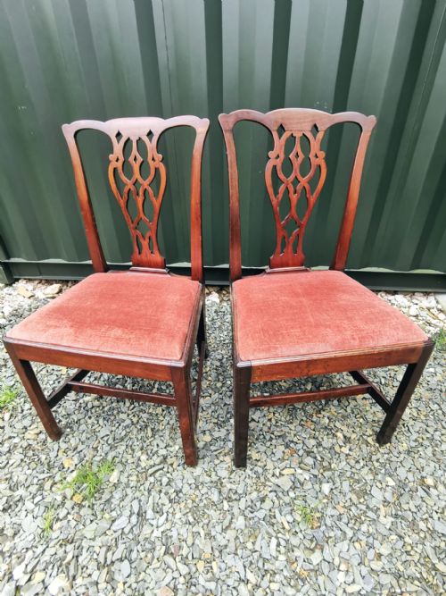 apair of george 3rd mahogany side chairs - CATEGORY: ANTIQUE CHAIRS - DATED 1800
