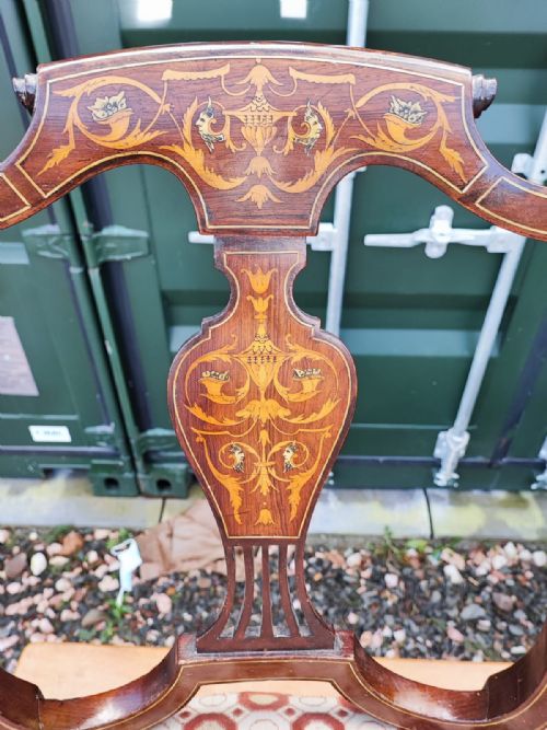 QUALITY PAIR OF INLAID EDWARDIAN ARM CHAIRS - ADDITIONAL PHOTO 1