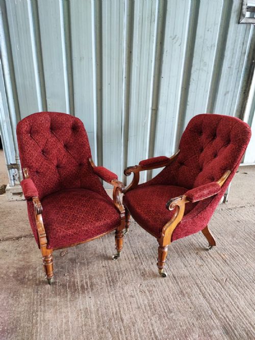 2 similar william iv rosewood armchairs provenance calvary and gaurds club piccadilly - CATEGORY: ANTIQUE CHAIRS - DATED 19TH CENTURY