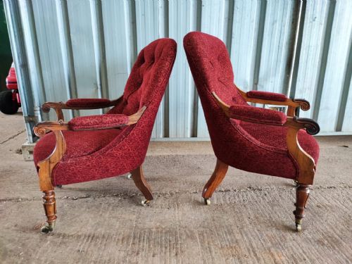 2 SIMILAR WILLIAM IV ROSEWOOD ARMCHAIRS PROVENANCE CALVARY AND GAURDS CLUB PICCADILLY - ADDITIONAL PHOTO 1