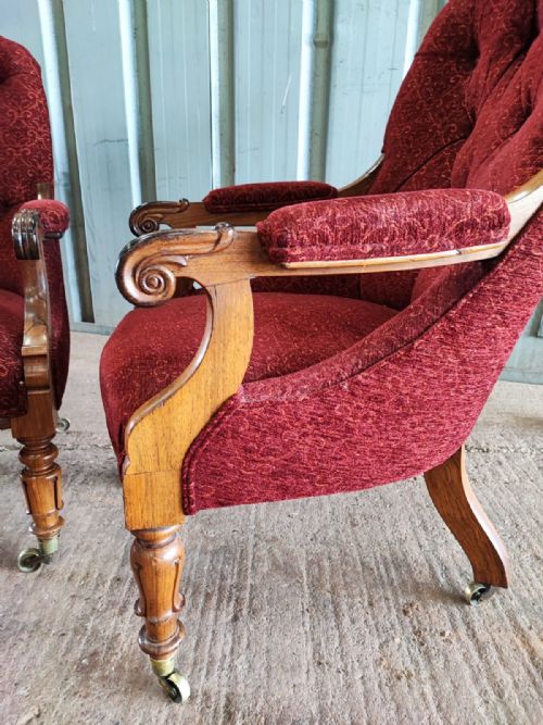 2 SIMILAR WILLIAM IV ROSEWOOD ARMCHAIRS PROVENANCE CALVARY AND GAURDS CLUB PICCADILLY - ADDITIONAL PHOTO 2