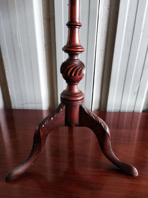 EDWARDIAN CARVED MAHOGANY WINE TABLE - ADDITIONAL PHOTO 3