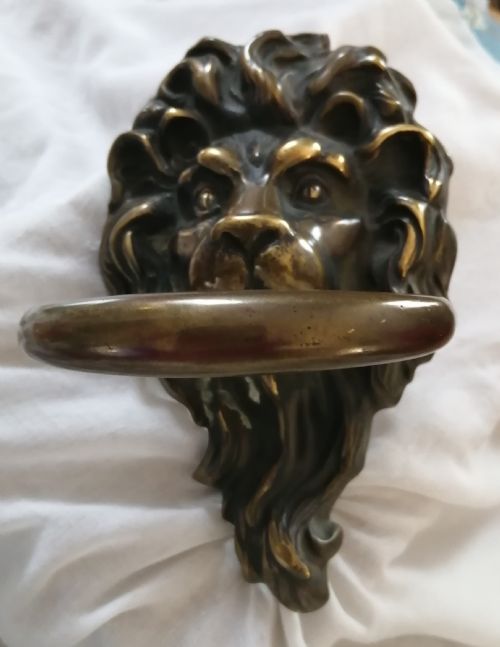 ANTIQUE BRONZE LION HEAD DOOR KNOCKER - ADDITIONAL PHOTO 6