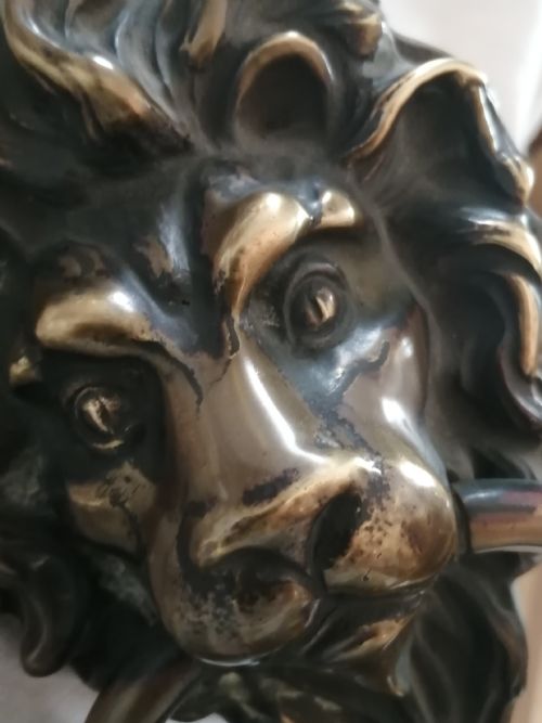 ANTIQUE BRONZE LION HEAD DOOR KNOCKER - ADDITIONAL PHOTO 7