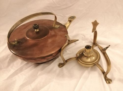 AN ARTS AND CRAFTS WAS BENSON BRASS AND COPPER KETTLE ON STAND - ADDITIONAL PHOTO 2