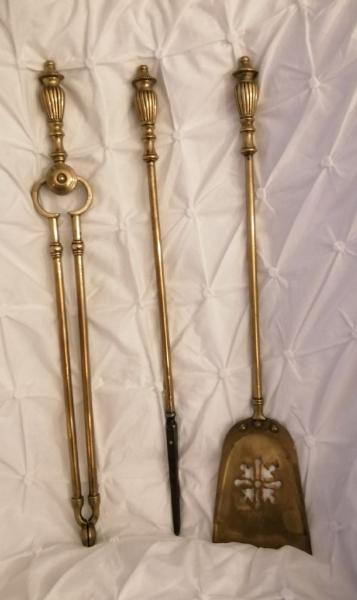 a set of georgian fire irons in the style of adams - CATEGORY: ANTIQUE FIREPLACES - DATED GEORGIAN