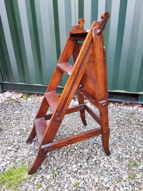 an edwardian metamorphic set of chair steps - CATEGORY: ANTIQUE CHAIRS - DATED 1900