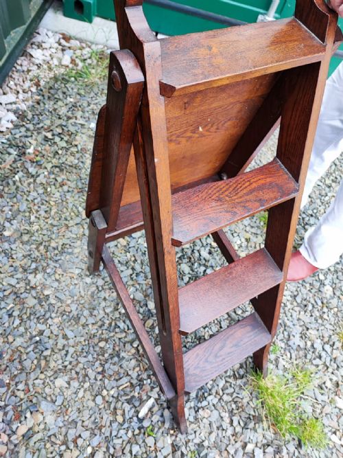 AN EDWARDIAN METAMORPHIC SET OF CHAIR STEPS - ADDITIONAL PHOTO 5