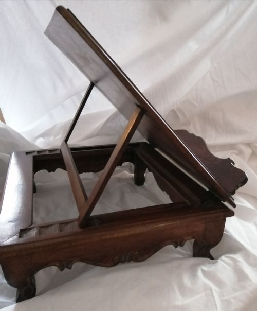 ANTIQUE MAHOGANY ADJUSTABLE BOOKREST STAND - ADDITIONAL PHOTO 1
