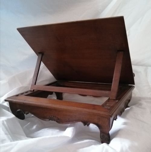 ANTIQUE MAHOGANY ADJUSTABLE BOOKREST STAND - ADDITIONAL PHOTO 3
