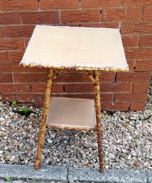 victorian bamboo and rattan occasional table - CATEGORY: ANTIQUE TABLES - DATED VICTORIAN