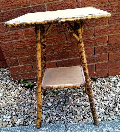 VICTORIAN BAMBOO AND RATTAN OCCASIONAL TABLE - ADDITIONAL PHOTO 1