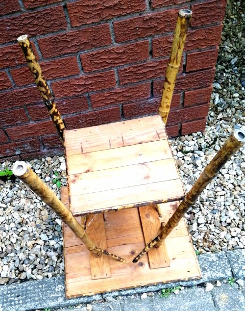 VICTORIAN BAMBOO AND RATTAN OCCASIONAL TABLE - ADDITIONAL PHOTO 3