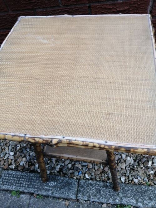 VICTORIAN BAMBOO AND RATTAN OCCASIONAL TABLE - ADDITIONAL PHOTO 4