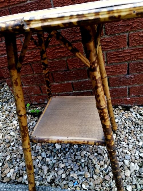 VICTORIAN BAMBOO AND RATTAN OCCASIONAL TABLE - ADDITIONAL PHOTO 5