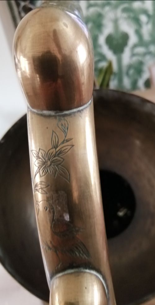 ANTIQUE INDIAN FINELY ENGRAVED HOLY WATER CARRIER - ADDITIONAL PHOTO 7
