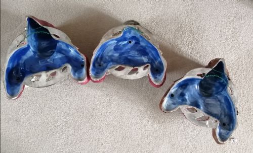 ANTIQUE HUMOUROUS SET OF 3 JOLLY MONK WALL HANGING CANDLE HOLDERS - ADDITIONAL PHOTO 4