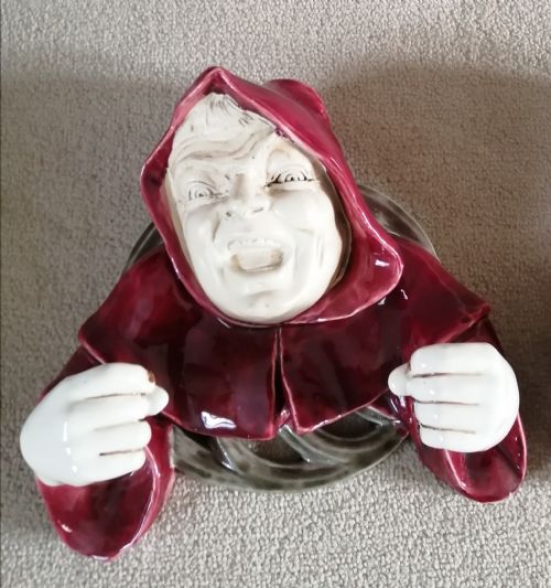 ANTIQUE HUMOUROUS SET OF 3 JOLLY MONK WALL HANGING CANDLE HOLDERS - ADDITIONAL PHOTO 5