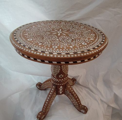 superior antique bone and ebony anglo indian hoshiarpur table - CATEGORY: ANTIQUE TABLES - DATED 1920