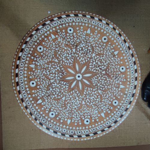 SUPERIOR ANTIQUE BONE AND EBONY ANGLO INDIAN HOSHIARPUR TABLE - ADDITIONAL PHOTO 5